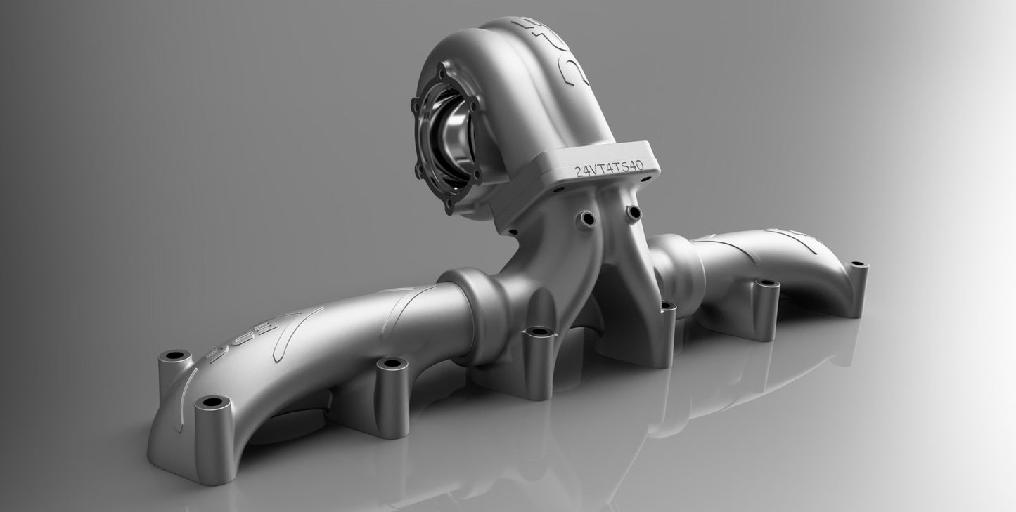 24-Valve T4 Twin Scroll Exhaust Manifold (24VT4TS40) – 5.9 / 6.7 Cummins COMING JULY 2026....